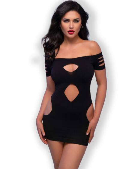 CHILIROSE - CR 4671 DRESS BLACK S/M