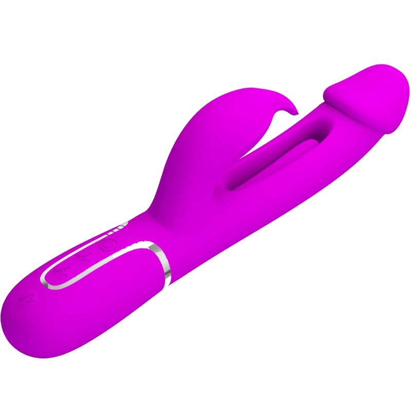PRETTY LOVE - KAMPAS RABBIT 3 IN 1 MULTIFUNCTION VIBRATOR WITH TONGUE FUCHSIA - Image 3