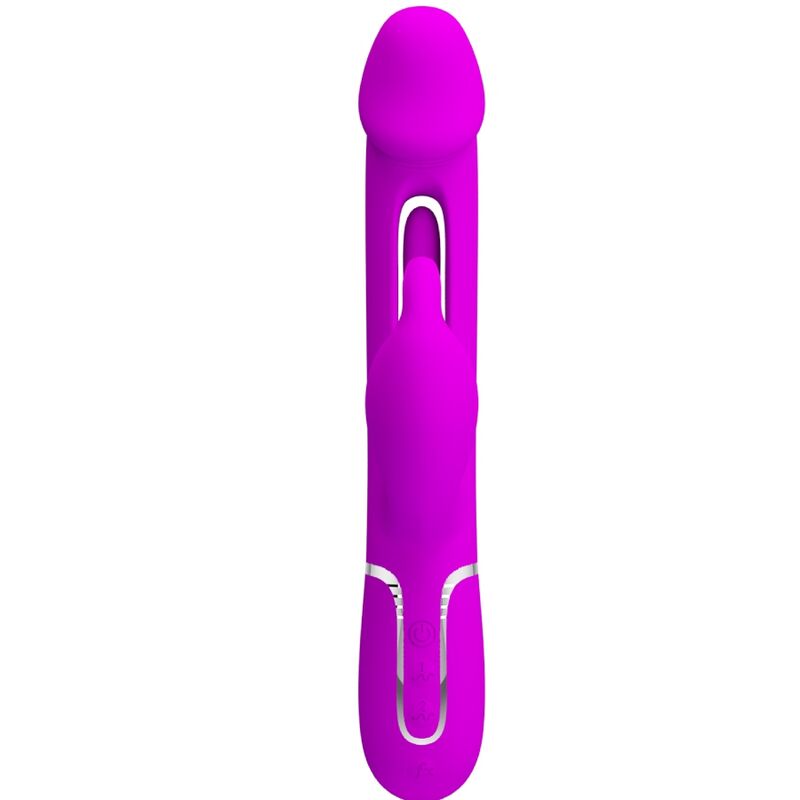 PRETTY LOVE - KAMPAS RABBIT 3 IN 1 MULTIFUNCTION VIBRATOR WITH TONGUE FUCHSIA - Image 2