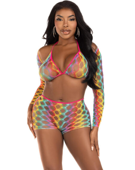 LEG AVENUE - THREE PIECE SET MULTICOLOR