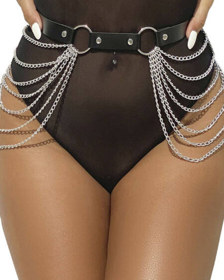 SUBBLIME - LEATHER CHAINBELT BLACK ONE SIZE