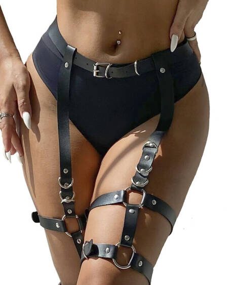 SUBBLIME - GARTER HARNESS WITH RINGS ONE SIZE