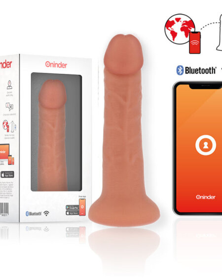 ONINDER - LARGE BOGOTÁ VIBRATOR DILDO 9 SPEEDS NATURAL 22 CM -O- 4.5 CM - FREE APP