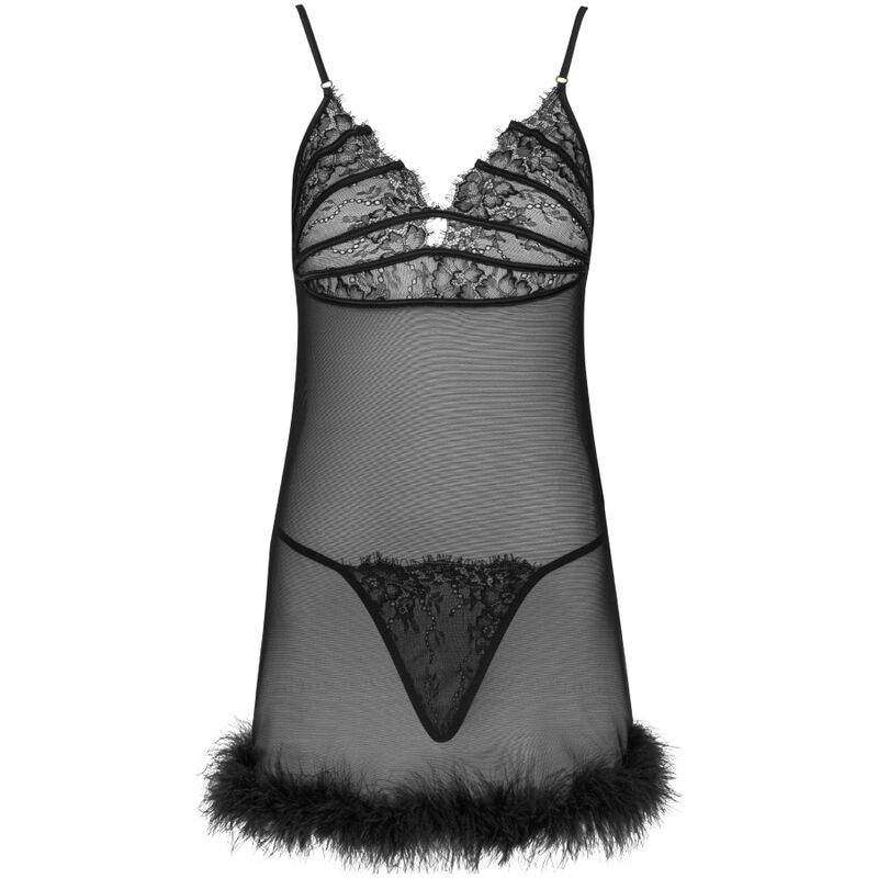 LIVCO CORSETTI FASHION - ZERUNAM SET BABYDOLL + TANGA NEGRO – Bild 3