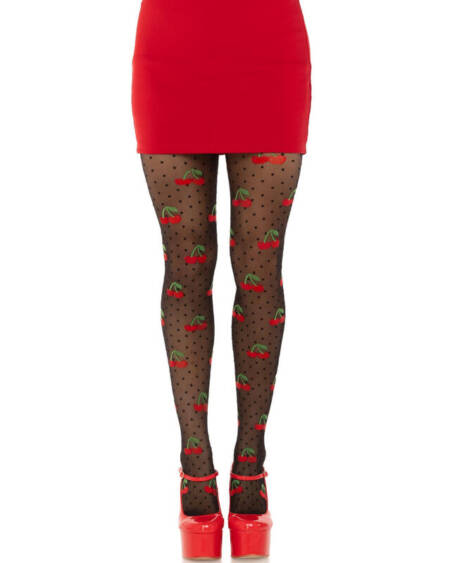 LEG AVENUE - BLACK CHERRY MOLES STOCKINGS