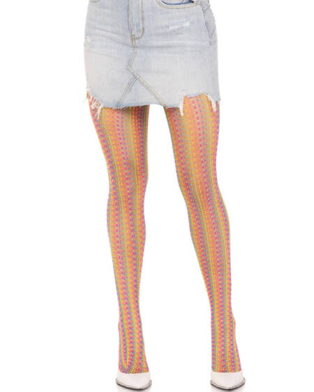LEG AVENUE - MULTICOLOR CROCHET STOCKINGS