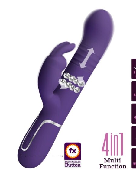 PRETTY LOVE - COALE RABBIT VIBRATOR 4 IN 1 PURPLE