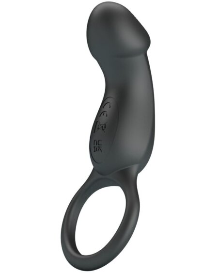 PRETTY LOVE - TRAE VIBRATING BLACK RING WITH STIMULATOR