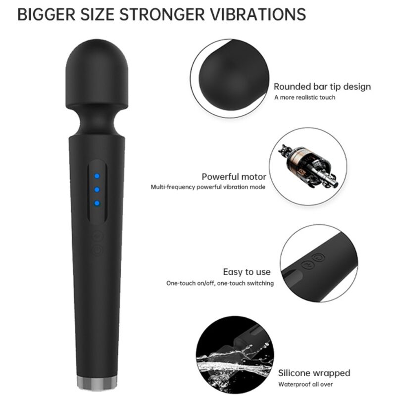 ARMONY - X POWER LARGE MASSAGER VIBRATOR 7 VIBRATIONS BLACK – Bild 4