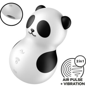 SATISFYER - POCKET PANDA STIMULATOR  VIBRATOR BLACK AND WHITE