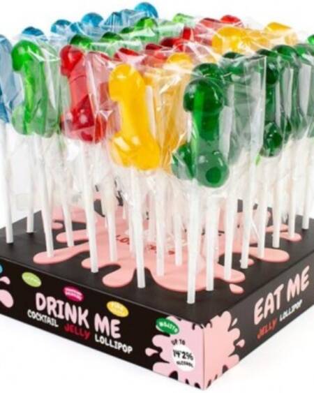 SECRETPLAY - DISPLAY ASSORTMENT PENIS LOLLIPOPS WITH ALCOHOL 40 UNITS