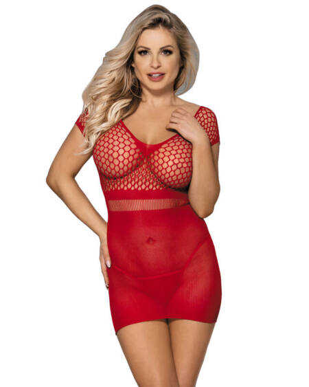 SUBBLIME - 951924 SHORT RED CROCHET GRILL DRESS ONE SIZE