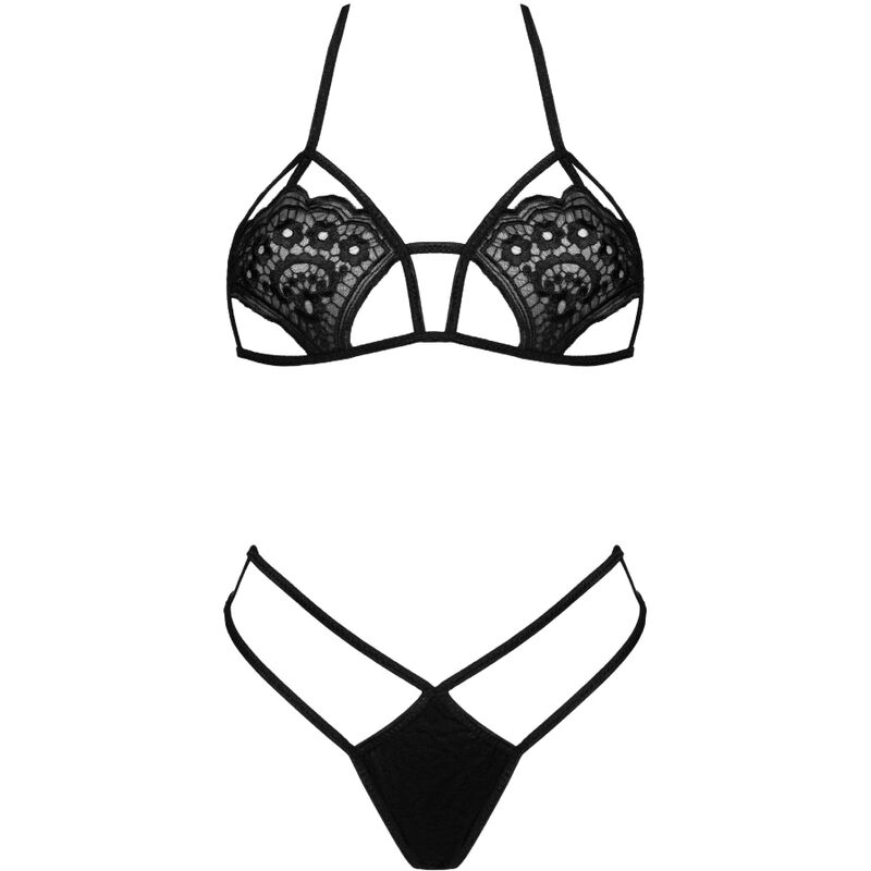 LIVCO CORSETTI FASHION - JIMENA LC 20216 BRA + THONG BLACK ONE SIZE – Bild 3