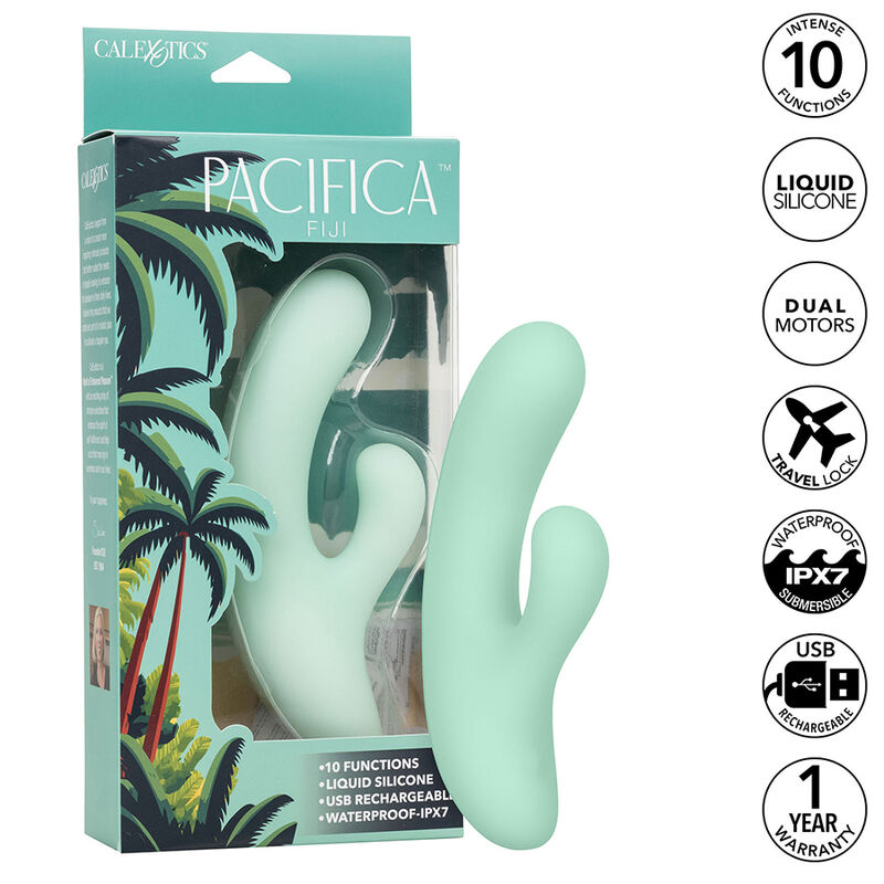 CALEXOTICS - PACIFICA FIJI VIBRATOR ESTIMULATOR G SPOT 10 VIBRATIONS AQUA - Image 2