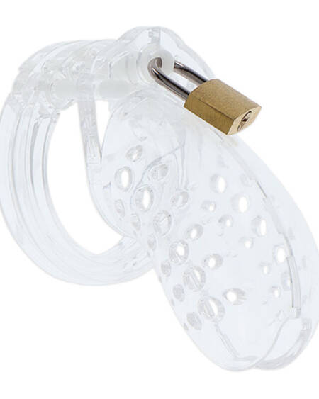 HIDDEN DESIRE - EXTREME CHASTITY COCK CAGE ACRYLIC ADJUSTABLE CLEAR