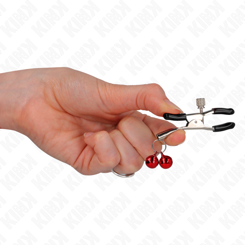 KINK - DOUBLE BELL NIPPLE CLAMP RED 6 CM - Image 4