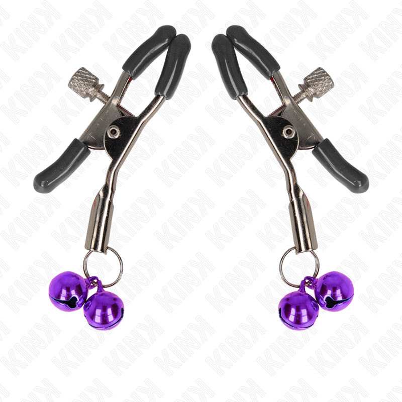 KINK - DOUBLE BELL NIPPLE CLAMP PURPLE 6 CM - Image 2