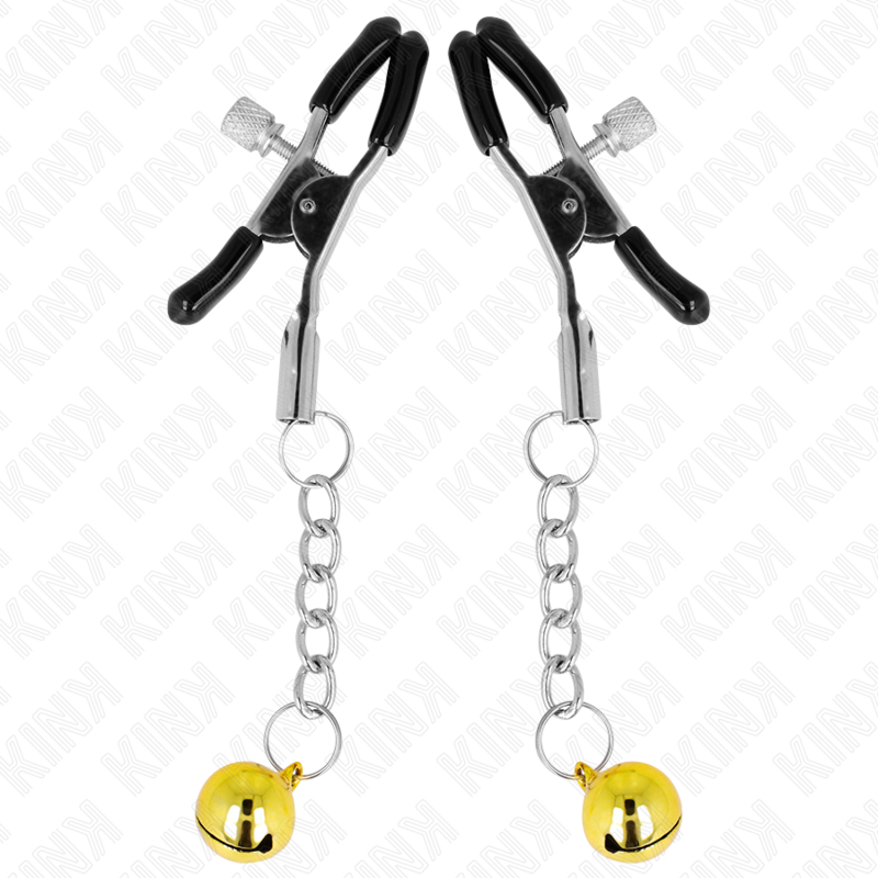 KINK - GOLD JINGLE BELL PENDANT NIPPLE CLAMPS 6 CM - Image 2