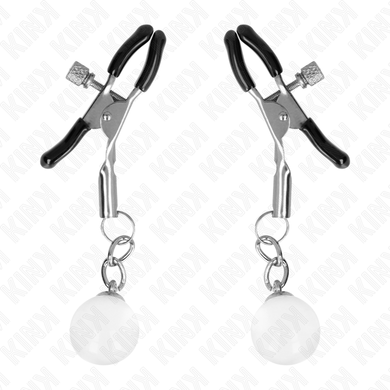 KINK - GLASS BEAD NIPPLE CLAMPS SILVER 6 CM - Image 2