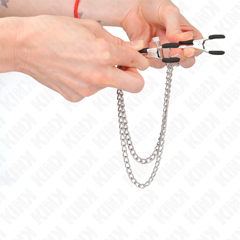 KINK - NIPPLE CLAMPS WITH 2 THICK CHAINS SILVER 20/23 CM - Image 4