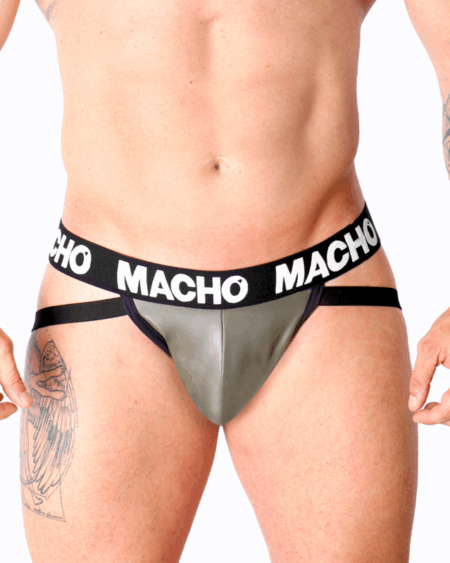 MACHO - MX27GR JOCK LEATHER GRAY BEIGE S