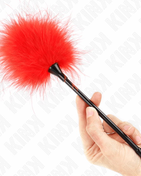 KINK - RED TICKLE FEATHERS USED FOR THE BONDAGE KIT 27 CM