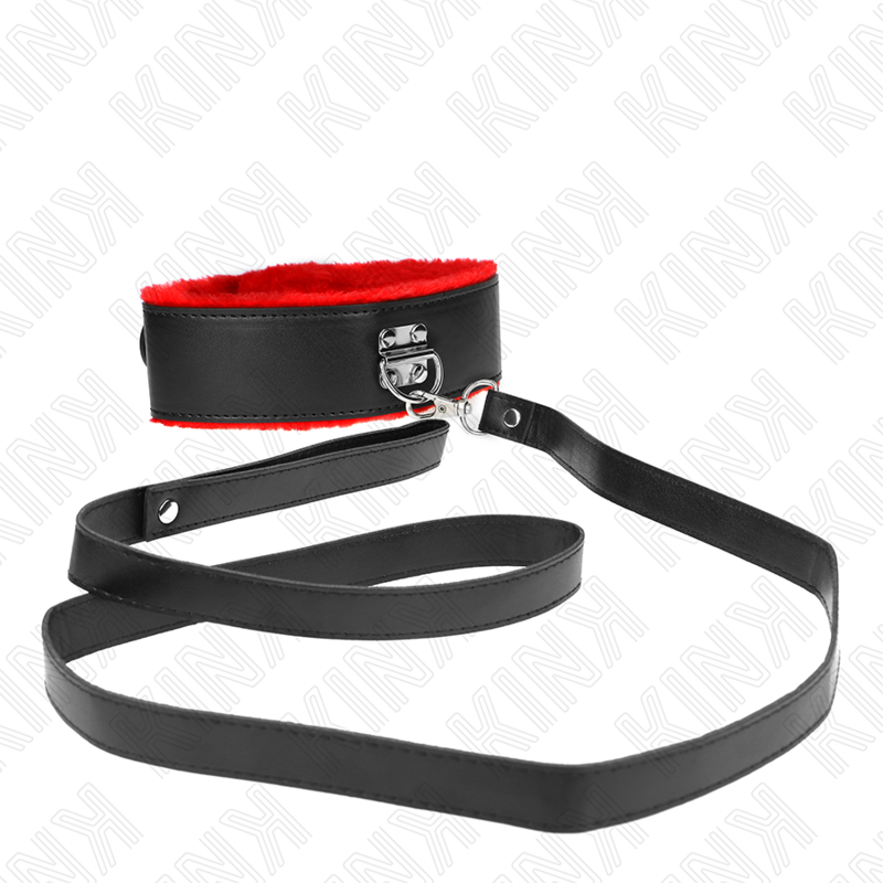 KINK - NECKLACE WITH BELT 116 CM WITH RED LEATHER STRAP ADJUSTABLE 40-48 CM X 6 CM - Image 4