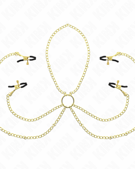 KINK - 4 NIPPLE AND CLIT CLAMPS ADJUSTABLE GOLD