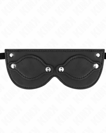 KINK - LEATHERETTE MASK WITH DETACHABLE EYE COVERS 22 x 9 CM