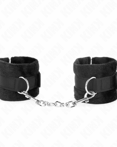 KINK - BEGINNER FUR HAND CUFFS BLACK 30 X 7 CM