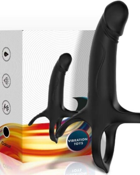 ARMONY - DILDO WITH RING  VIBRATOR BLACK