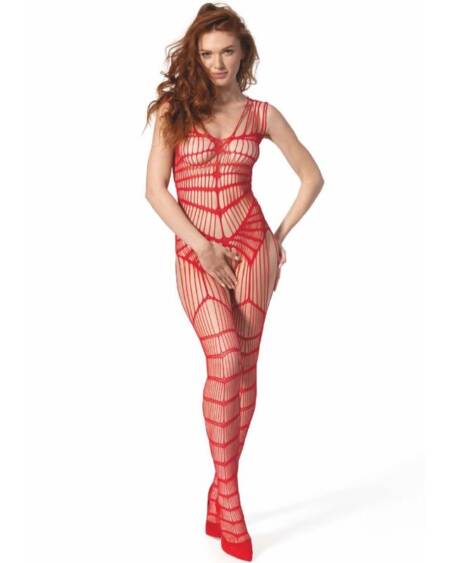 PASSION - BS 102 BODYSTOCKING RED ONE SIZE