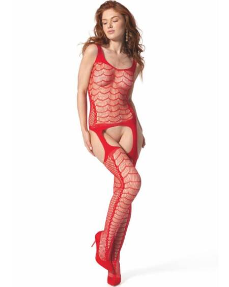 PASSION - BS 104 BODYSTOCKING RED ONE SIZE