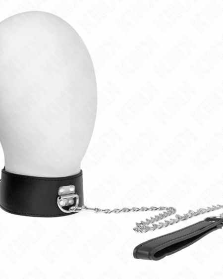 KINK - NECKLACE WITH BELT 65 CM WITH WIDE BLACK STRAP ADJUSTABLE 33.5-41 CM X 5 CM