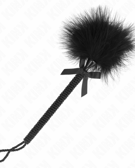 KINK - NYLON ROPE WAND WITH TICKLE FEATHERS AND BLACK BOW 25 CM