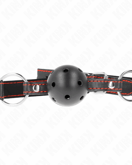 KINK - HOLLOW HARD BLACK BALL GAG MODEL 2 65 x 2.5 CM