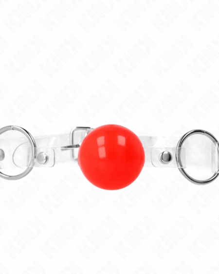 KINK - RED TRANSPARENT PVC BALL 4 CM GAG ADJUSTABLE