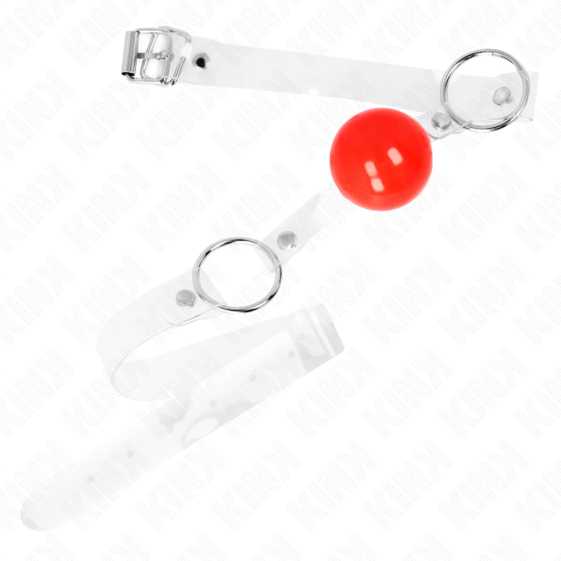KINK - RED TRANSPARENT PVC BALL 4 CM GAG ADJUSTABLE - Image 2