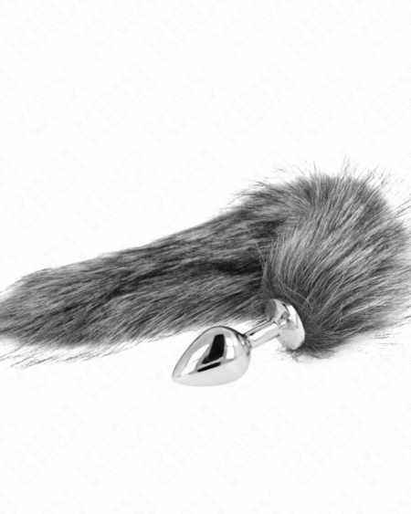 KINK - ANAL PLUG SIZE M 8 X 3.5 CM WITH SYNTHETIC TAIL 40 CM GREY