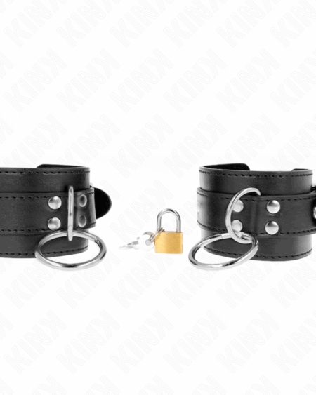 KINK - O-RING LOCKED WRIST RESTRAINTS BLACK ADJUSTABLE 20-28 CM X 5.5 CM