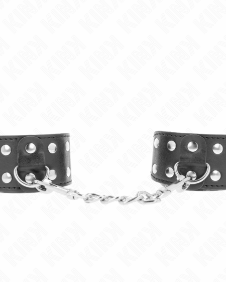 KINK - WRISTBANDS WITH DOUBLE LINE OF ADJUSTABLE STUDS BLACK