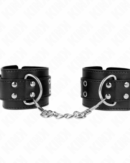 KINK - DOUBLE BUCKLE WRIST RESTRAINTS BLACK ADJUSTABLE 19-26 CM