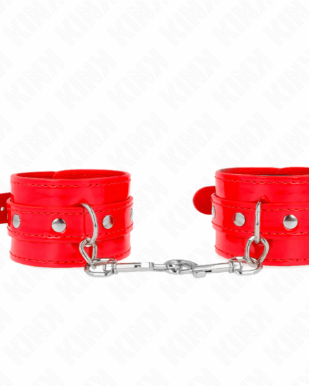 KINK - SHINY HAND CUFFS RED ADJUSTABLE 23-33 CM