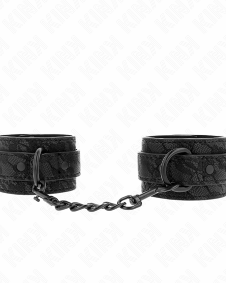 KINK - DARK LACE COVERED WRIST CUFFS ADJUSTABLE BLACK 19-26 CM