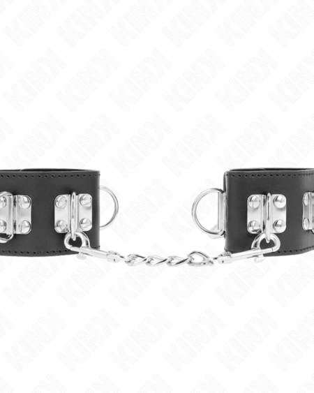 KINK - MULTIPOSITION WRIST RESTRAINTS WITH PADLOCK CLOSURE BLACK ADJUSTABLE 16-23 CM X 5.5 CM