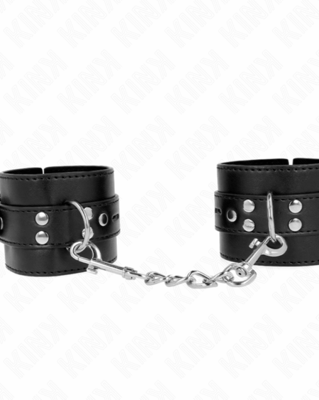 KINK - WRIST RESTRAINTS BLACK WITH BLACK BELT ADJUSTABLE 17-28 CM X 6 CM