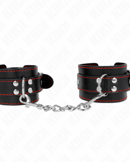 KINK - WRIST RESTRAINTS BLACK WITH RED LINING ADJUSTABLE 20-28 CM X 5.5 CM