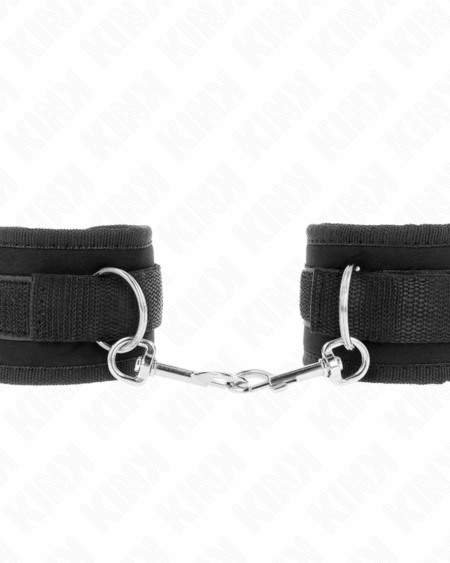 KINK - NYLON BIND HOOKLOOP WRIST RESTRAINTS BLACK MODEL 2 ADJUSTABLE 18-35 CM X 6 CM