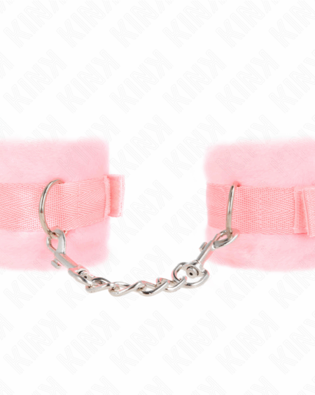 KINK - BEGINNER FUR HAND CUFFS PINK 30 X 7 CM
