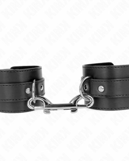 KINK - WRIST RESTRAINTS-SINGLE RIVET ROW AND BIG BUCKLE BLACK ADJUSTABLE 17-28 CM X 5 CM